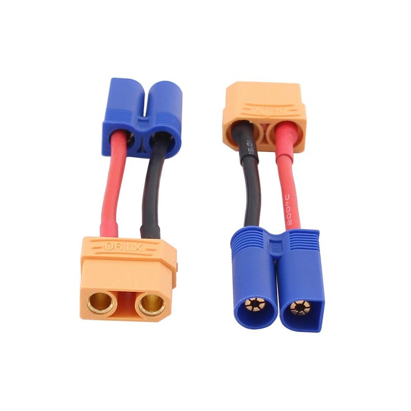 OliRC 2pcs Male EC5 to Female XT90 Connector Adapter with 14awg 2in Cable(C106-2) - Image 2